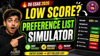 CUET Preference list Low Score colleges University of Delhi
