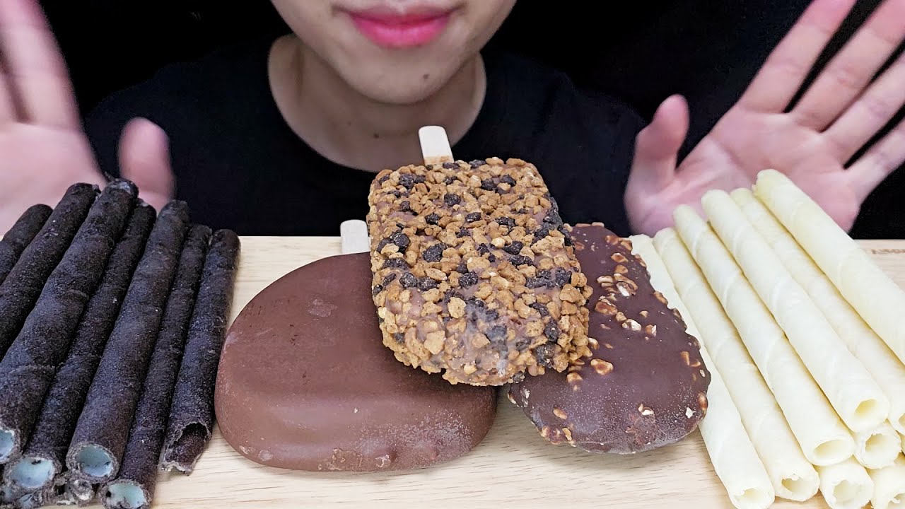 CHOCOLATE DESSERT chocolate ice cream Choco Cookies 먹방ASMR MUKBANG ASMR ...