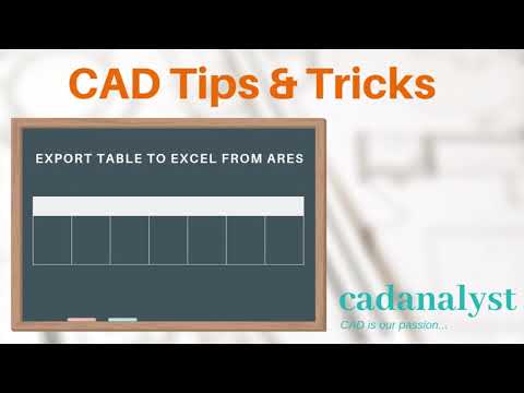 Export Table to MS Excel from ARES CAD [2020]