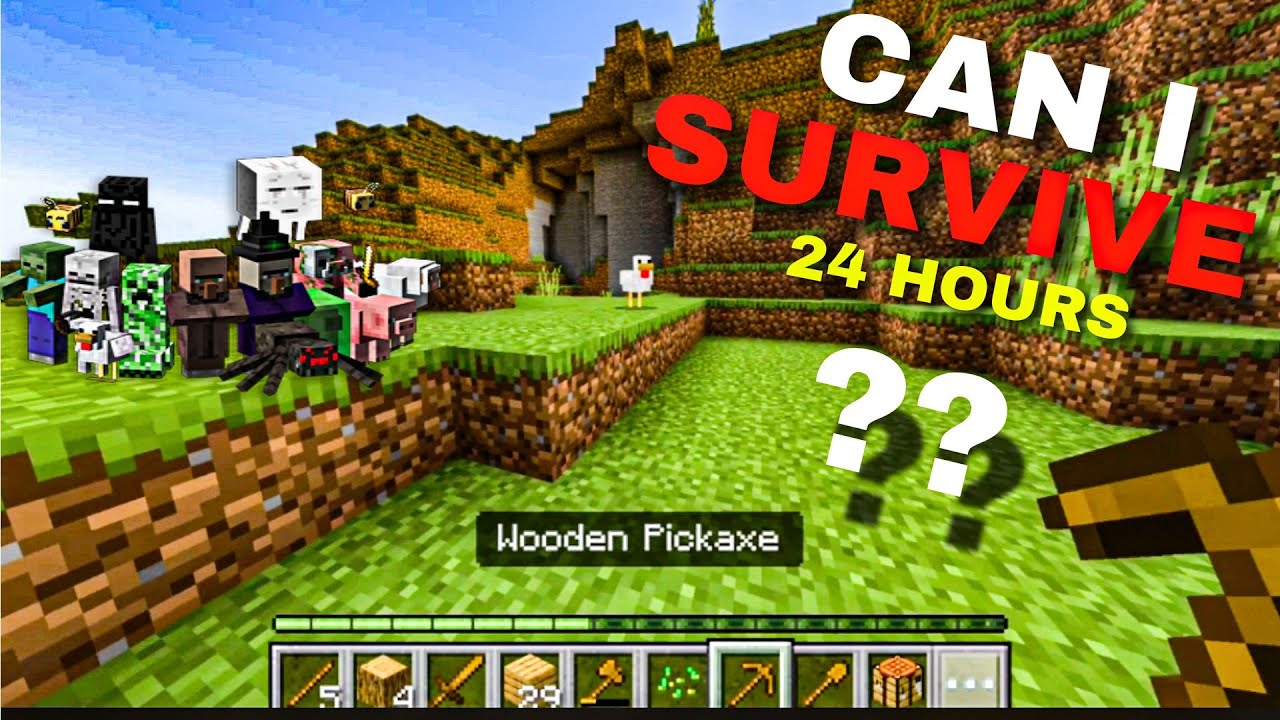 Surviving My First 24 Hours in a Minecraft World! ⛏️🔥 Day 1 - YouTube