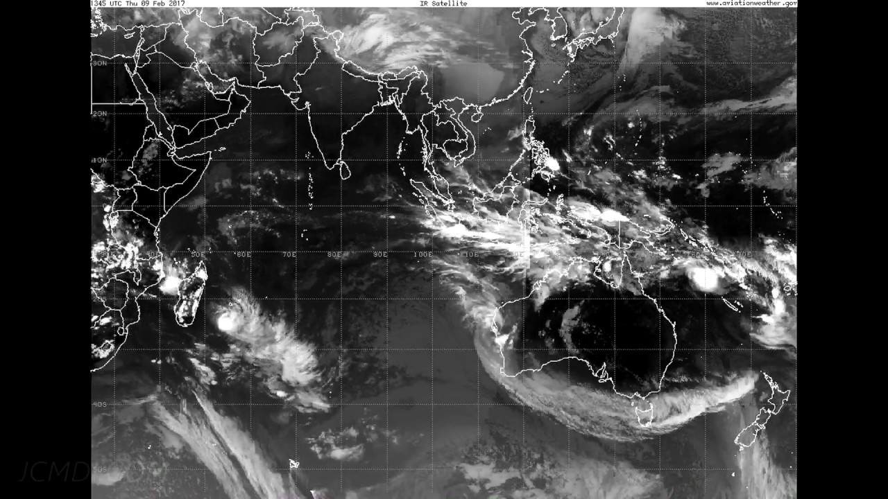 Weather Satellite Time Lapse GOES Indian Ocean 2017 JanFeb V21393