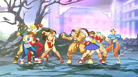 MUGEN 1.1: Yuri/Leona/King/Mai VS Sakura/Cammy/Ibuki/Chun-Li [CVS3/PotS/Infinite][Capcom VS SNK 3]