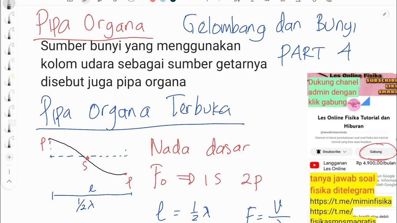 Pipa Part Term PART 4/7 penjelasan pipa organa terbuka Gelombang dan bunyi - YouTube