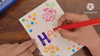 Happy Birthday Card handmade | Soft pastels rose  and bubble card | Easy flower birthday card screenshot 3