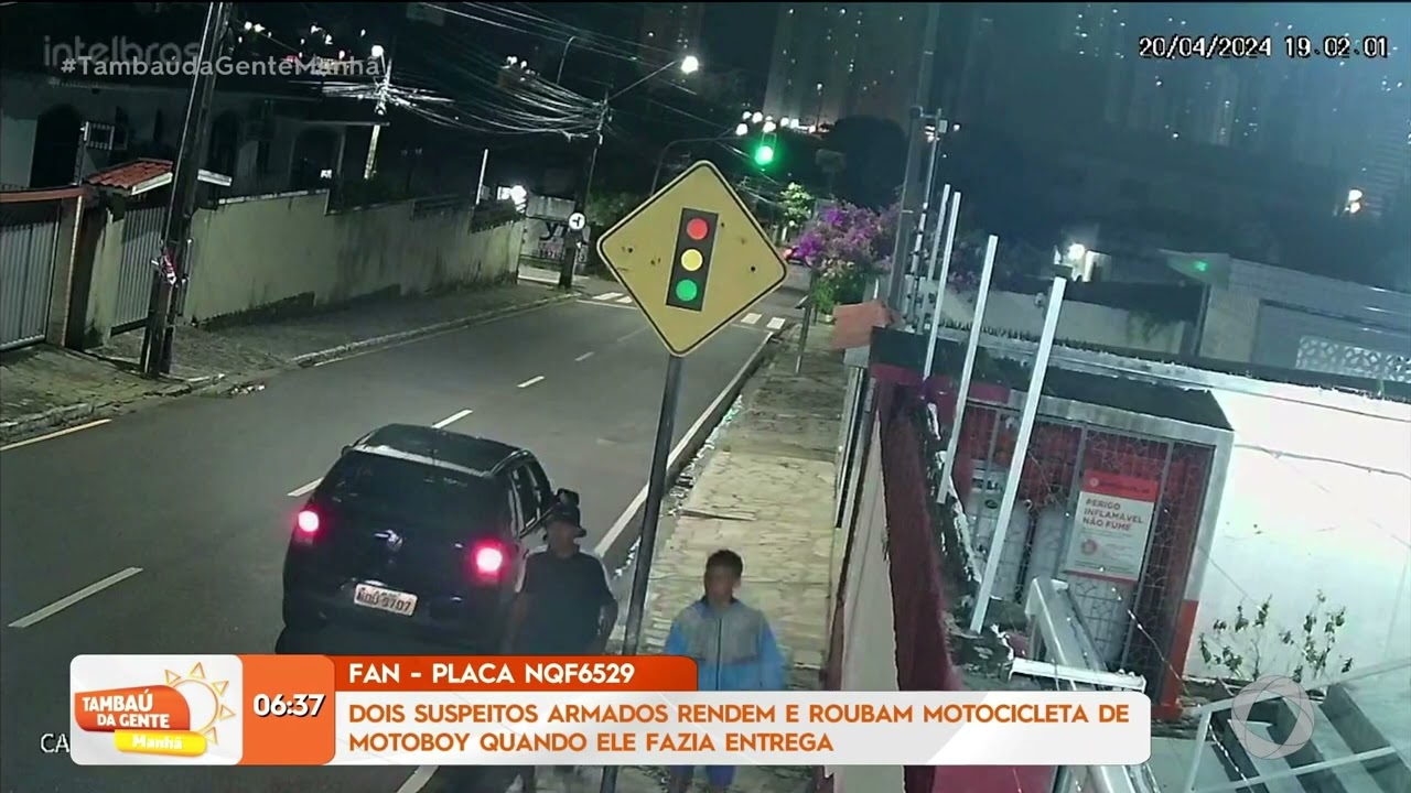 Dois suspeitos armados tendem e roubam motocicleta de motoboy - Tambaú da Gente Manhã