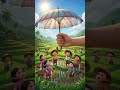 🌾☀️ “When the sun is too hot, a giant friend comes to save the day! 💛 #MiniFarmers #MagicalHelp