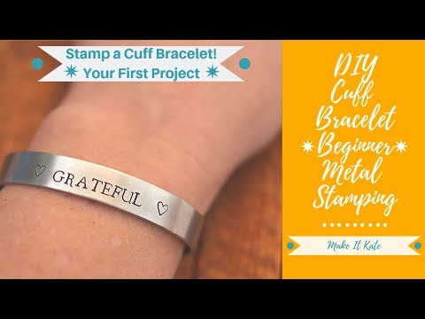 Cara Stamp A Stackable Cuff Bracelet, Untuk Pemula (Beginner Logam Perhiasan Stamping Tutorial)