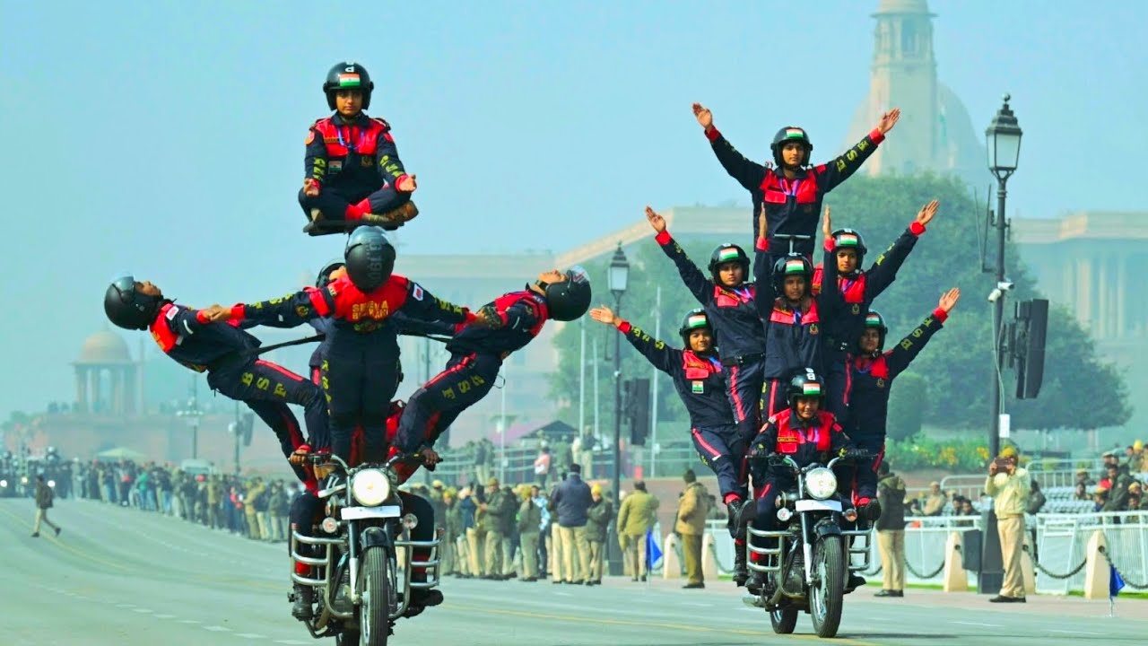Epic Bike Stunt Parade on Republic Day | Indian Soldiers Male & Female 🇮🇳