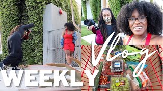 VLOG| WASH DAY, GROCERY SHOPPING + HAUL, PHOTOSHOOT BTS| Mia A. Brumfield