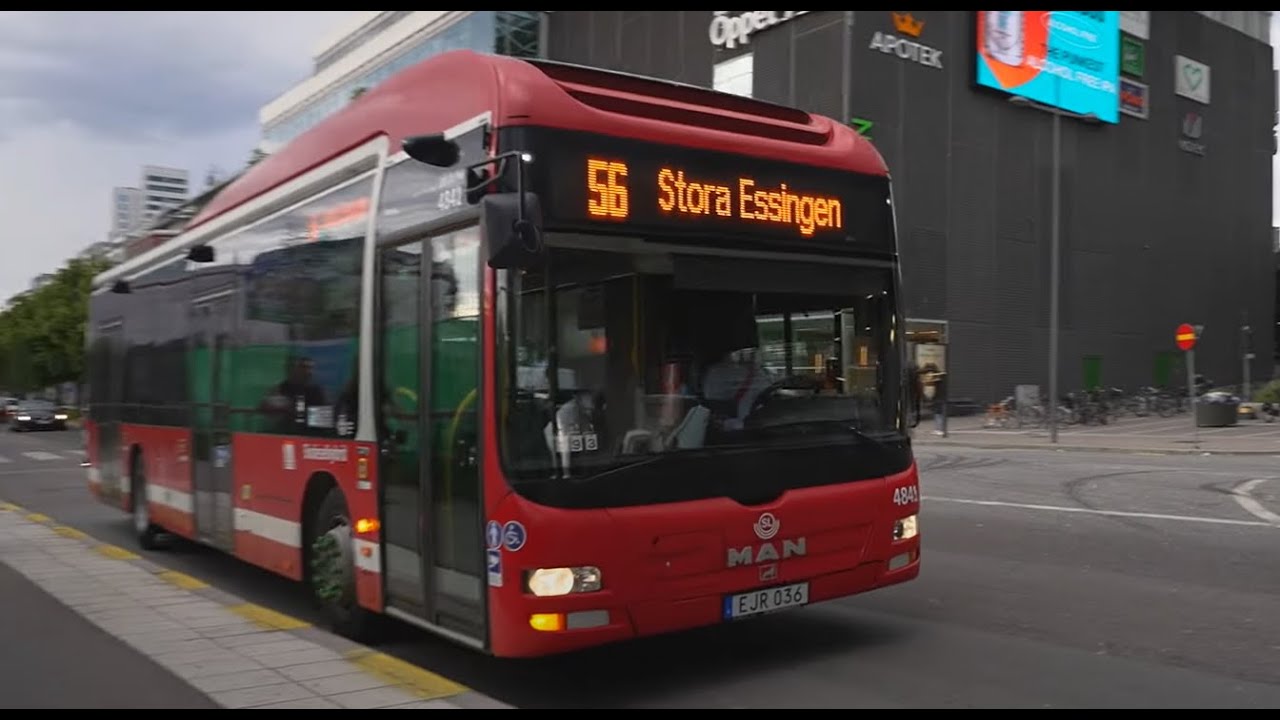 Sweden, Stockholm, bus 56 ride from Strandbergsgatan to Broparken