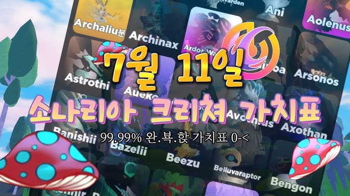 Creatures Of Sonaria VALUE LIST [소나리아 가치표] 07/30/2023 July 