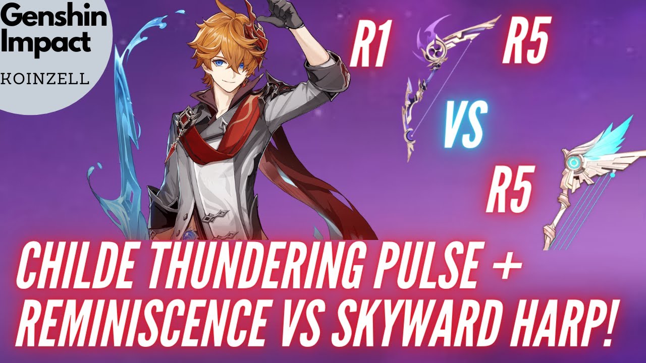 Thundering Pulse + Shimenawa's Reminiscence For Childe! Comparison against R5 Skyward Harp!