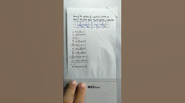 Grade 9.  Determining the Equation of a Quadratic Function on Three Points.  #Shorts