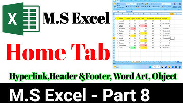 M.S.Excel Hyperlink, Text Box, Header &Footer, Word Art, Signature Line, Object, Symbol Part 8