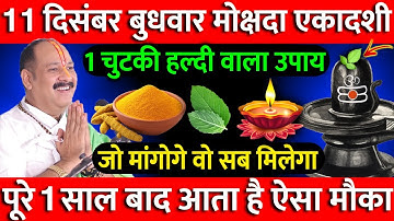11 दिसंबर बुधवार मोक्षदा एकादशी के दिन 1 चुटकी हल्दी वाला उपाय जरूर करें || Pradeep Ji Mishra