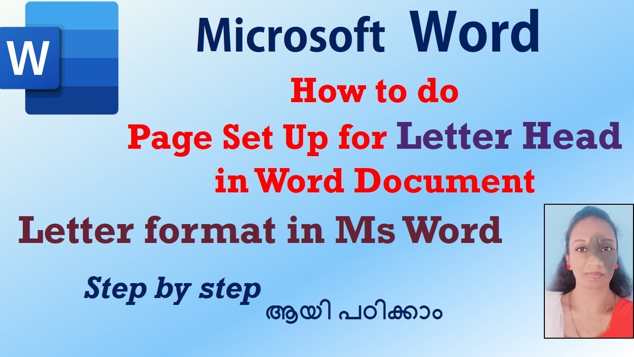 Page Setup & Letter format MS Word Malayalam YouTube