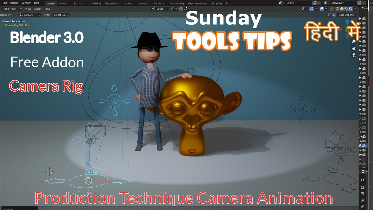 Blender 3.0 Sunday ToolsTips 100% Free Addon Camera Rig I Hindi - YouTube