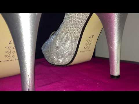 Glitter and glamour silver party heels