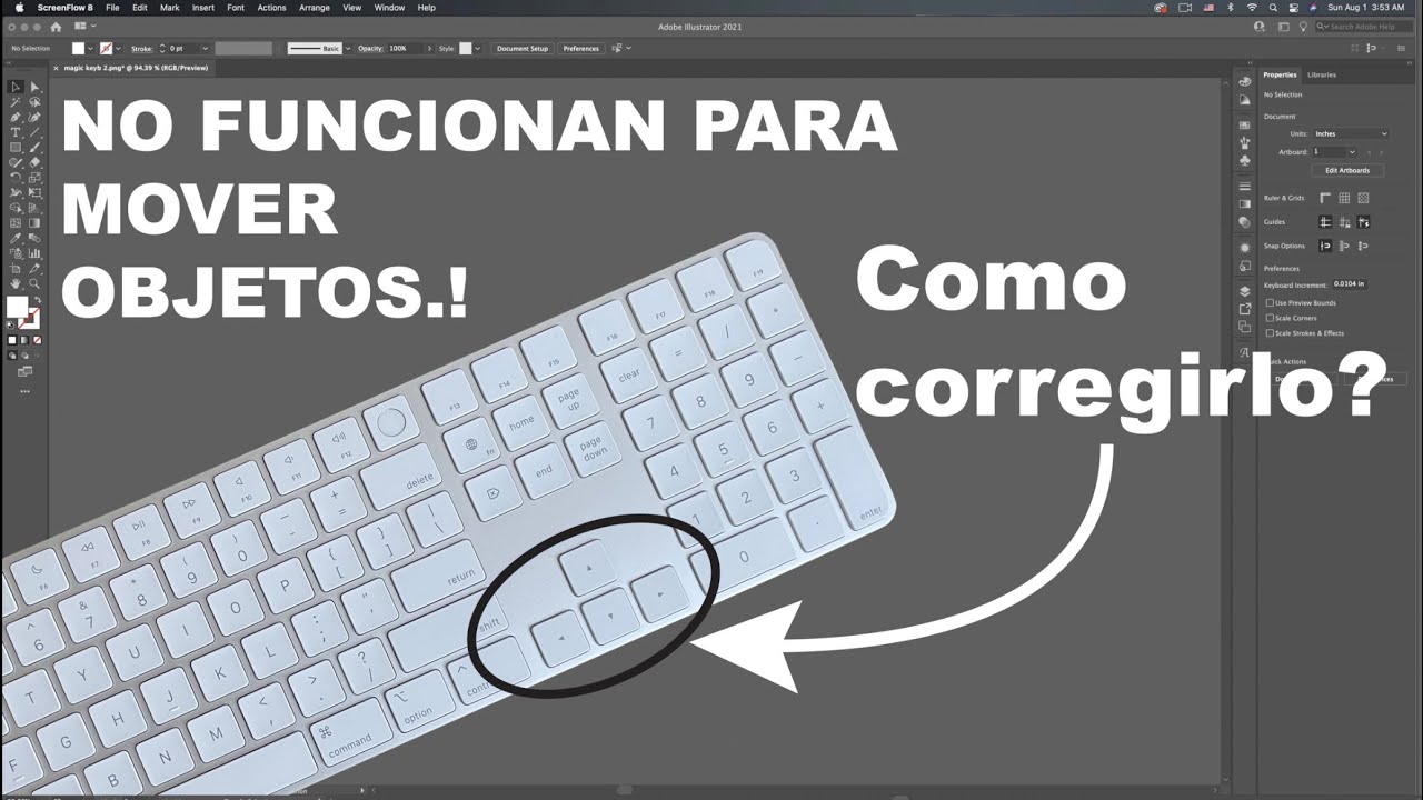 No funcionan las flechas de tu tecleado en illustrator? (Keyboard