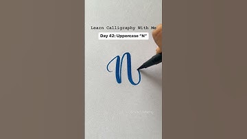 Day 42: Uppercase “N” Brush Lettering Tutorial | Learn Calligraphy With Me #shorts #shortsyoutube