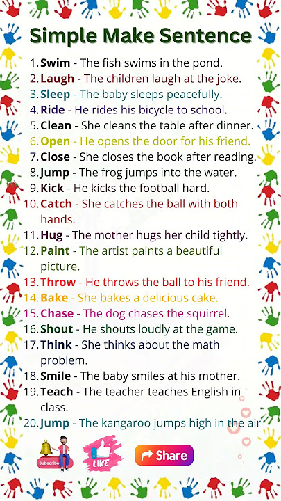 Make Sentences for Kids | Simple Verbs for Kids | Action Verbs for Kids |  Make Sentence | Verb