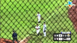 20140505 甲組春季聯賽冠軍賽第三戰 合作金庫VS台灣電力 3上 合庫楊先賢受神之眷顧 敲出一支超幸運安打啦~