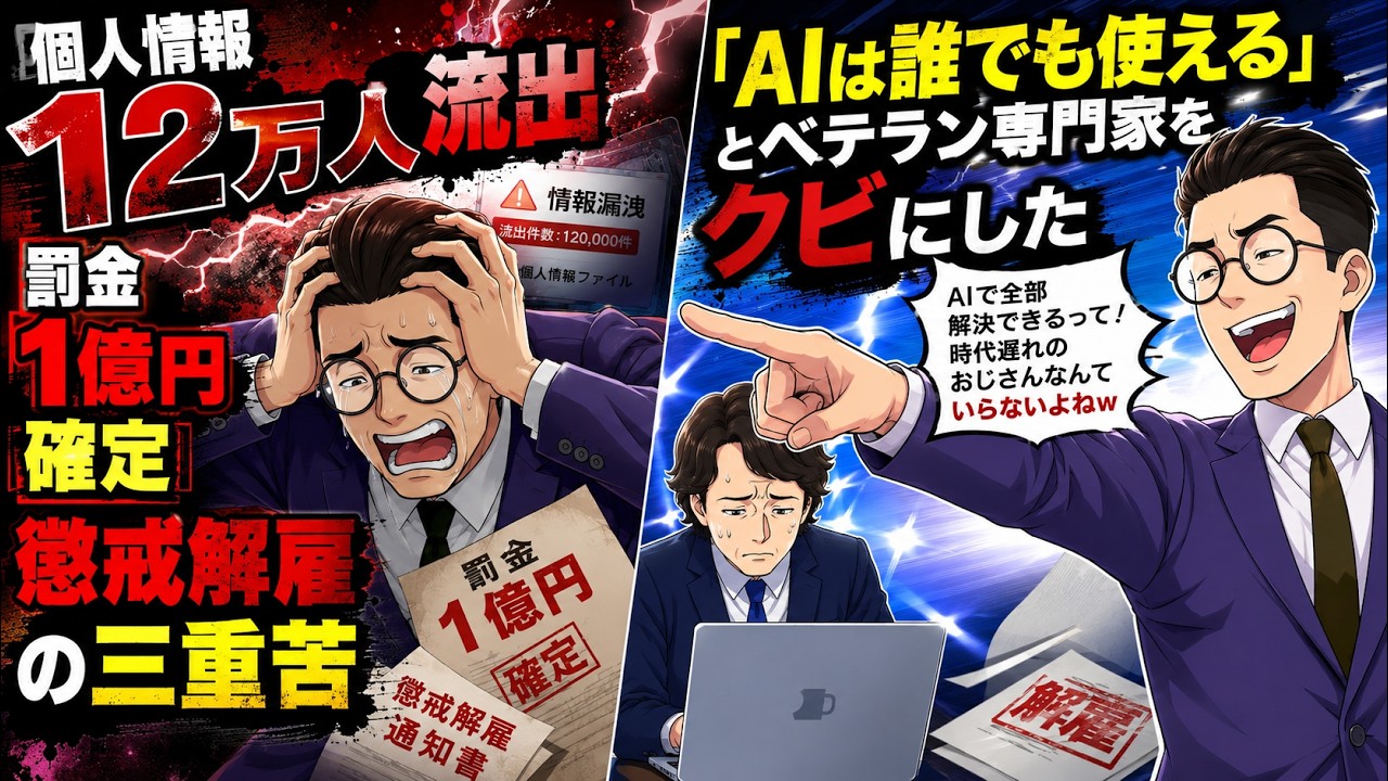 【スカッと】『AIは誰でも使える』とベテラン専門家をクビにした新役員→個人情報12万人流出・罰金1億円確定・懲戒解雇の三重苦【スカッとする話】【アニメ】【漫画】【2ch】