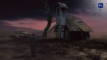 Old House and old man Photoshop Manipulation Tutorial Processing|| photoshop manipulation