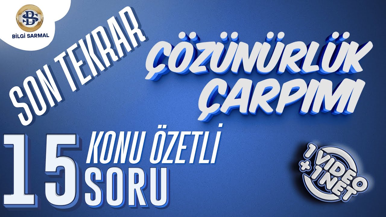 AYT Kimya Full Tekrar Tek Video l Çözünürlük Çarpımı 2025