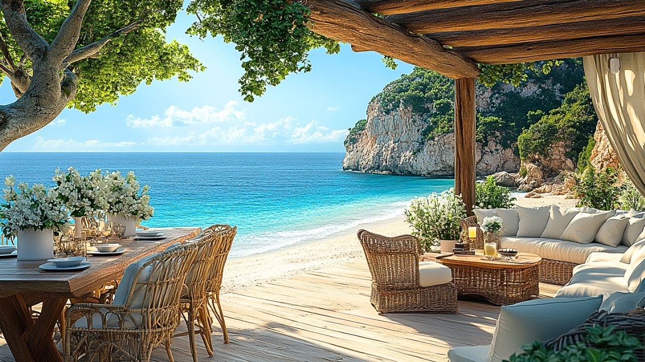 Seaside Deck Serenity 🏖️🍃 Gentle Ocean Waves & Birds for Study, Work & Relaxation