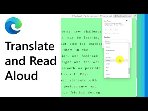How to translate a page in Immersive Reader using Edge