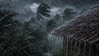 Heavy Rain & Strong Wind at an Old Rural House | Deep Sleep Rain Sounds