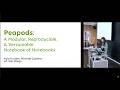 Peapods: A Modular, Reproducible, & Versionable Notebook of Notebooks | Ayla Kurdak | PLATEAU 2026