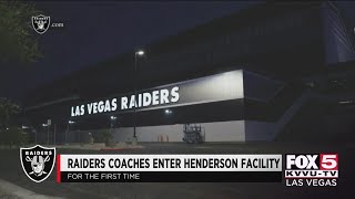 Las vegas raiders football operations and team coaches arrived today
at their practice facility in henderson.