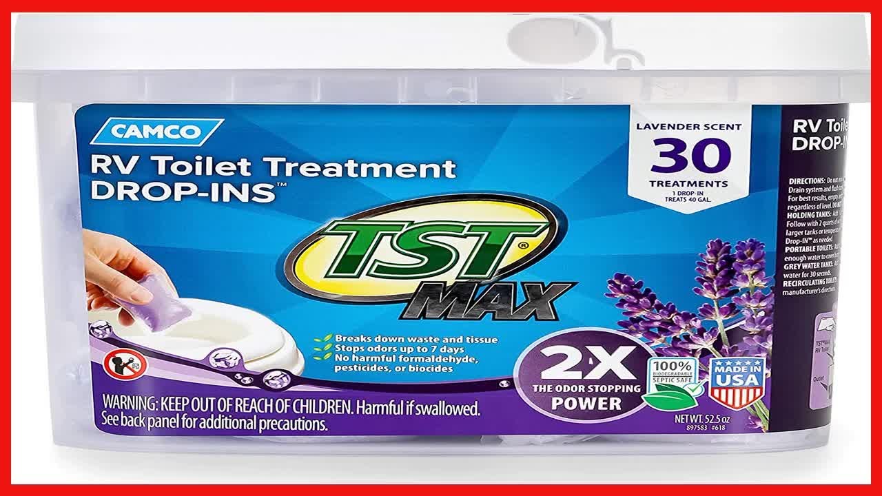 Camco TST MAX Lavender RV Toilet Treatment: Odor Control and Waste Breakdown Made Easy