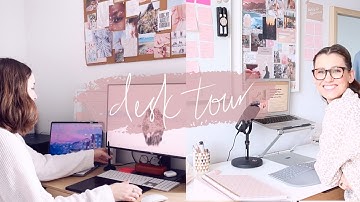 Work From Home Desk Set Up & Tour 🖥  Aesthetic + Functional
