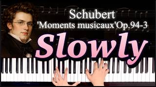 Schubert: Moments musicaux No.3 in F minor, Op.94 D.780 | Slow Piano Practice with Sheet Music
