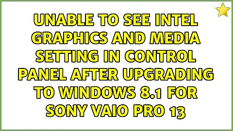 Unable to see Intel Graphics and Media setting in control panel after upgrading to Windows 8.1...