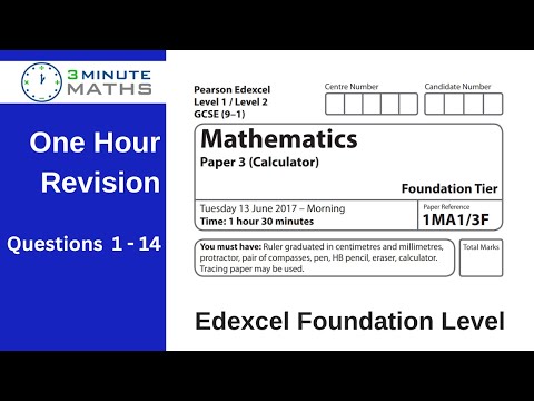 2023 Revise Edexcel Foundation GCSE paper 3 calculator - questions 1 - 14