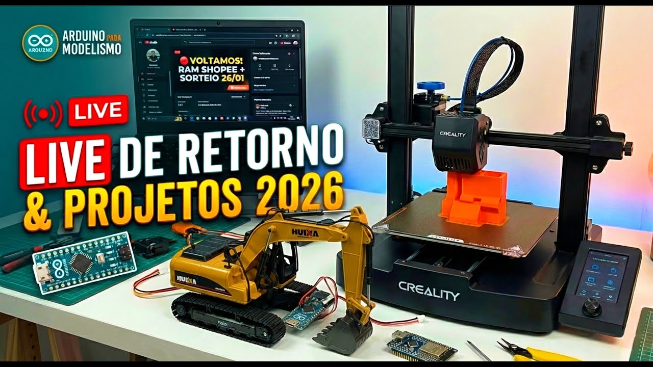 Projetos 2026 e o Grande Sorteio! (Arduino, ESP32 e Impressão 3D)