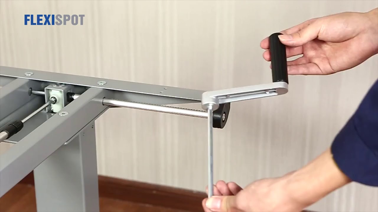 Flexispot 48 Manual Height Adjustable Sit Stand Desk with Crank - YouTube