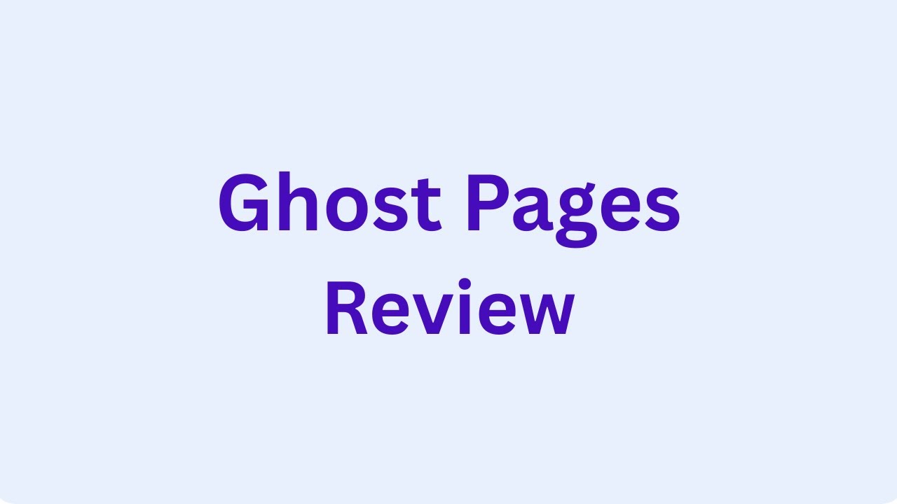 Ghost Pages Review - Search Engine Ranking - YouTube