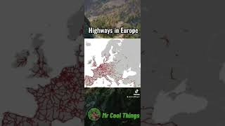 Highways in Europe #maps #geography #europe #shorts #map #roads #cars