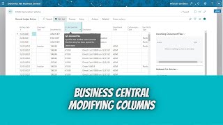 Modifying Columns in Business Central