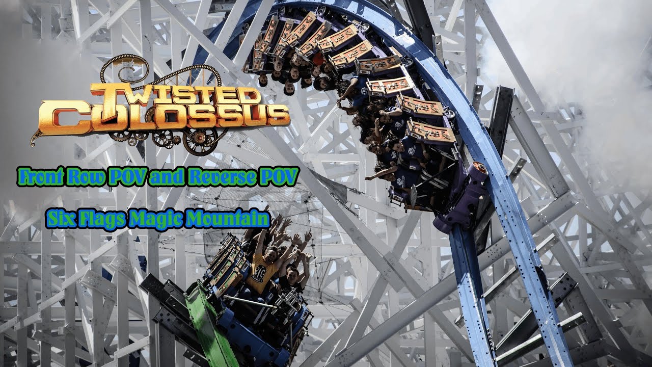 Twisted Colossus Front Row POV and Reverse POV - Six Flags Magic ...
