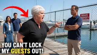 I Locked the Marina Gate & Banned HOA Karen’s Guests—Her Screaming Was INSANE!#hoastories#karentales