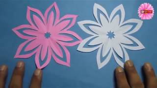 Making of simple & easy paper cutting flower designs. flower/diy
tutorial by crafts step step. kaagaz ke phool banana, banane ...