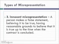 Misrepresentation Lecture (3 of 4)