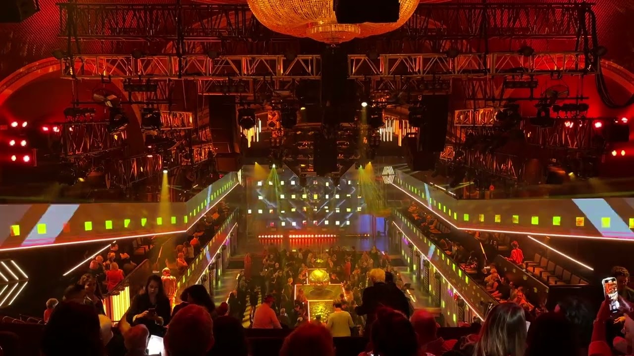 Inside the Broadway Theater of  "Here Lies Love"... Times Square New York City