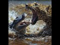 Morbid Combat - Leopard vs Alligator #nationalgeographic#animalcombat#leopard#alligator